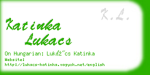 katinka lukacs business card